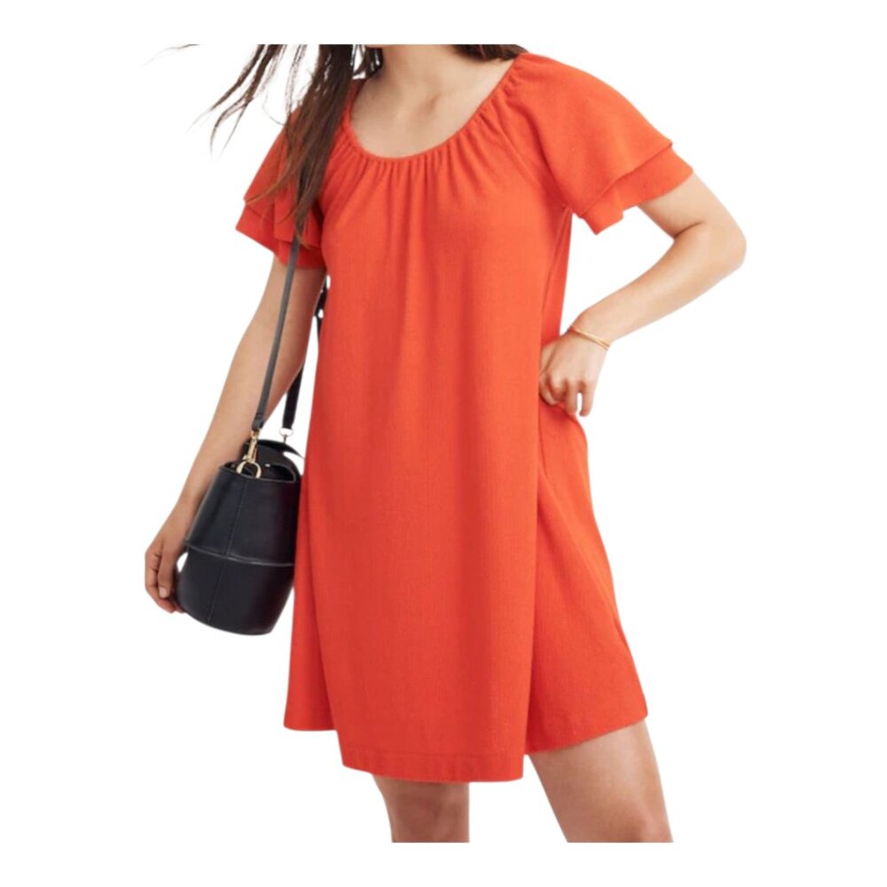 NWT Madewell Texture & Thread Tiered-Sleeve Scoop Neck Swing Dress Women's XL